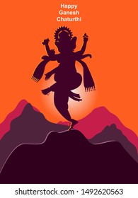 Lord Ganesha Dancing pose illustration vector file