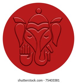 Lord Ganesha - Embossed Sign (Vector)