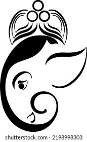 Lord Ganesha Face Vector Image