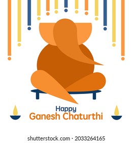 Lord Ganesha. Festival greetings for Ganesh Chaturthi