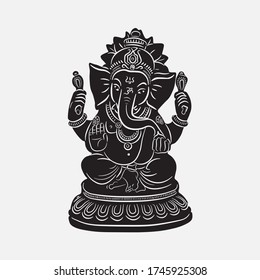 Lord Ganesha Ganpati Bappa vector illustration