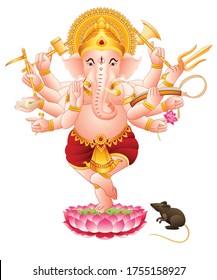 Lord Ganesha Hindu God. Graphic vector