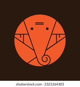 Lord Ganesha icon design for Logo or mobile application tile