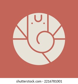 Lord Ganesha Icon and logo in circle form