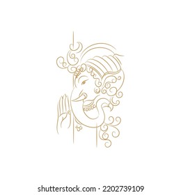 lord ganesha line drawing illustration