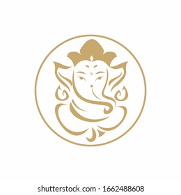 Lord Ganesha logo design on white background