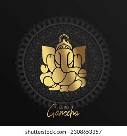 Lord Ganesha Luxury Vector with Mandala Background