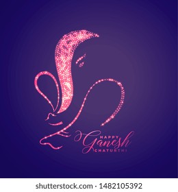 lord ganesha made with sparkles creative design