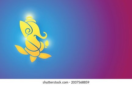Lord Ganesha en forma moderna vector gráfico con fondo de gradiente azul