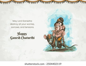 Lord Ganesha with Mouse,
Happy Ganesh Chaturthi