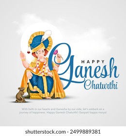 Lord Ganesha on Ganesh Chaturthi background. Creative vector illustration design background