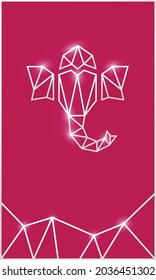 Lord Ganesha shape in Diamond,  vector graphic background 