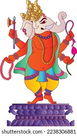 Lord Ganesha preparó especialmente tarjetas de boda hindúes y para cualquier ocasión auspiciosa. Lord Ganesha, maestro del conocimiento. Deidad hindú