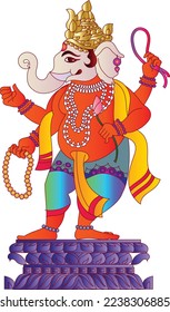 Lord Ganesha preparó especialmente tarjetas de boda hindúes y para cualquier ocasión auspiciosa. Lord Ganesha, maestro del conocimiento. Deidad hindú