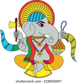 Lord Ganesha preparó especialmente tarjetas de boda hindúes y para cualquier ocasión auspiciosa. Lord Ganesha, maestro del conocimiento. Deidad hindú