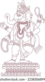 Lord Ganesha preparó especialmente tarjetas de boda hindúes y para cualquier ocasión auspiciosa. Lord Ganesha, maestro del conocimiento. Deidad hindú