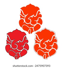 lord Ganesha stencil art flat vector.