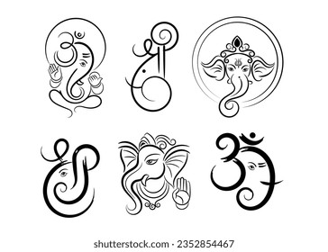 lord ganesha symbol collection for ganesh chaturthi festival