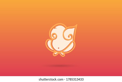 lord ganesha symbol graphic illlustration banner, greeting card