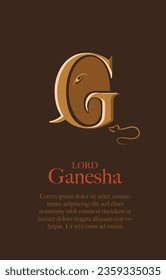 lord ganesha text and face creative design for ganesha festival