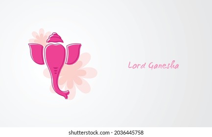Lord Ganesha, Vektorgrafik, schöner Hintergrund, rosafarben 