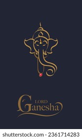lord ganesha vector design with background for festival