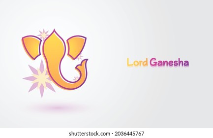 Lord Ganesha vector graphic background with free space for copy