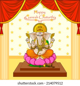 Lord Ganesha in vector for Happy Ganesh Chaturthi