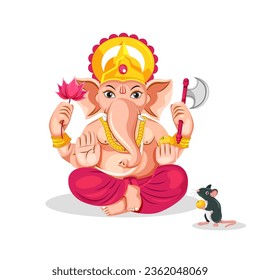 Lord Ganesha en vector para Happy Ganesh Chaturthi