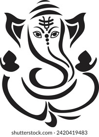 Ilustración vectorial de Lord ganesha, Ganesh chaturthi, icono de Ganesh en , Ganesh ji, tarjeta de saludo Lord Ganpati, Festivales y Decorativo