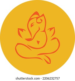 lord ganpati design vector flat modern isolated illustration