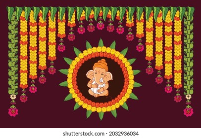 backdrop designs for ganesh festival