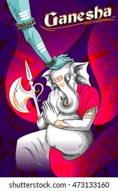 Lord Ganpati Indian God Ganesh Chaturthi festival holiday background. Vector illustration