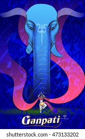 Lord Ganpati Indian God Ganesh Chaturthi festival holiday background. Vector illustration