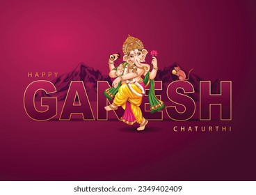 Lord Ganpati on Ganesh Chaturthi background. abstract vector illustration design