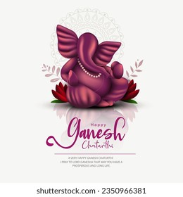 Lord Ganpati on Ganesh Chaturthi background. abstract vector illustration design