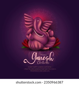 Lord Ganpati on Ganesh Chaturthi background. abstract vector illustration design