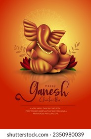 Lord Ganpati on Ganesh Chaturthi background. abstract vector illustration design