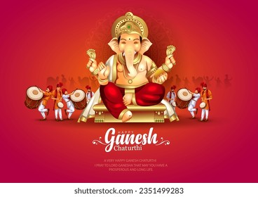 Lord Ganpati on Ganesh Chaturthi background. abstract vector illustration design