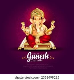 Lord Ganpati on Ganesh Chaturthi background. abstract vector illustration design