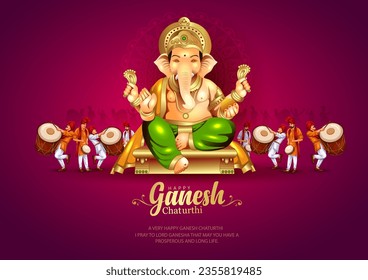 Lord Ganpati auf Ganesh Chaturthi Hintergrund. abstraktes Vektorgrafik-Design