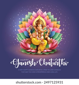 Lord Ganpati on Ganesh Chaturthi background. new abstract vector illustration design background