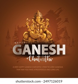 Lord Ganpati auf Ganesh Chaturthi Hintergrund. neuer abstrakter Vektorgrafik-Designhintergrund