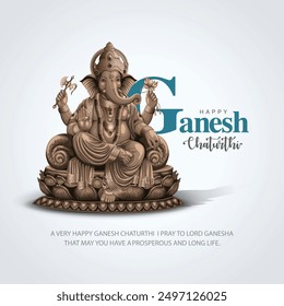 Lord Ganpati on Ganesh Chaturthi background. new abstract vector illustration design background