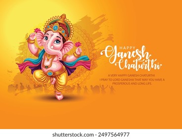 Lord Ganpati on Ganesh Chaturthi background. new abstract vector illustration design background