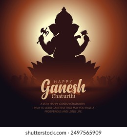 Lord Ganpati on Ganesh Chaturthi background. new abstract vector illustration design background