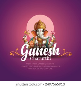 Lord Ganpati on Ganesh Chaturthi background. new abstract vector illustration design background