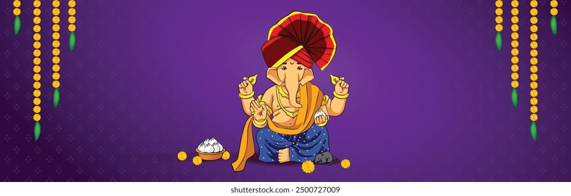 Lord Ganpati on Ganesh Chaturthi background. new abstract vector illustration design background