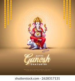 Lord Ganpati on Ganesh Chaturthi background. abstract vector illustration design background. Ganesh Chaturthi social media banner design with Lord Ganesh Vector.