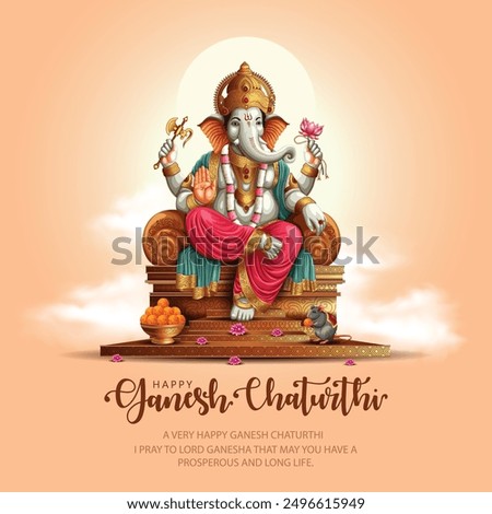 Lord Ganpati on Ganesh Chaturthi background. abstract vector illustration design background